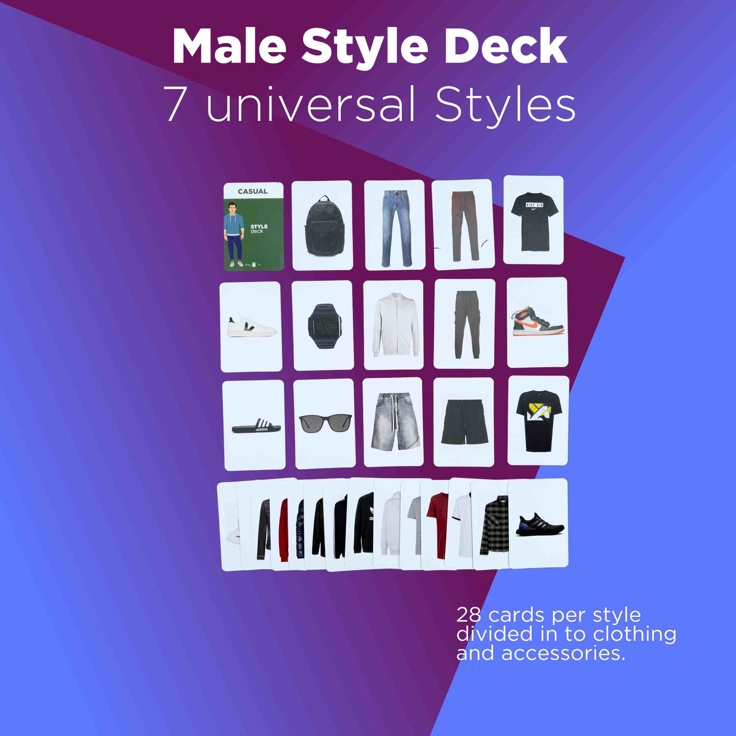 Baralho de Estilo Masculino - Inglês